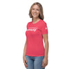 t-shirt pour femme manches courtes couleur rose marque physique affûté vue côté gauche