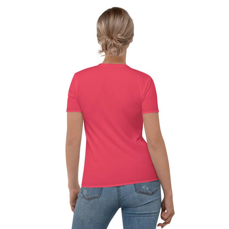 t-shirt pour femme manches courtes couleur rose marque physique affûté vue de dos