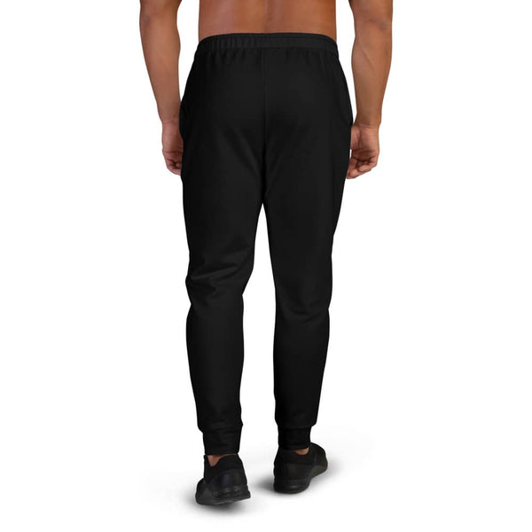 pantalon jogging noir pour homme physique affûté vue de dos