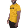 T-shirt de sport pour homme design NDA jaune physique affûté vue de face