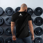 T-shirt de sport noir design gris pour homme vue de dos