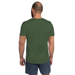 T-shirt de sport pour homme couleur vert kaki marque physique affûté vue de dos