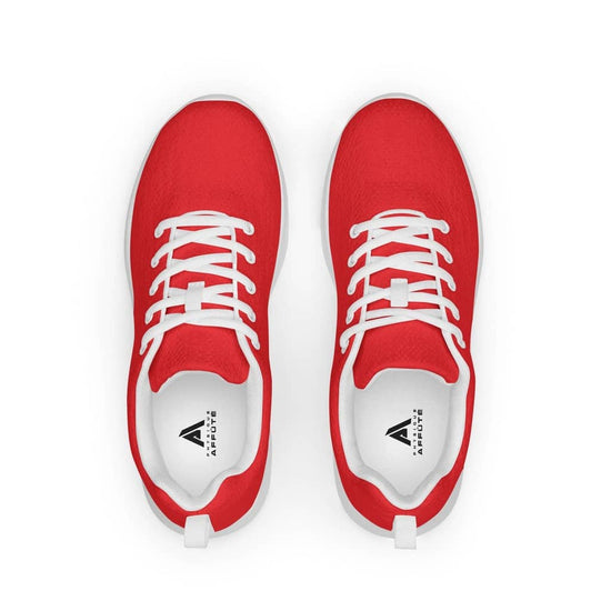 chaussures de sport rouge pour homme physique affûté vue de dessus