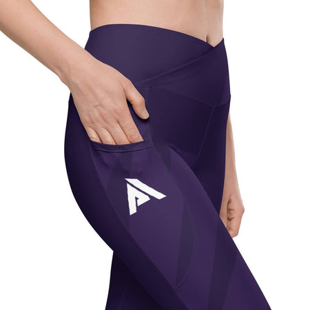 Collant sport femme avec poches violet design