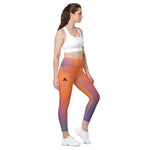 collant sport femme avec poches dégradé orange-violet physique-affuté coté droit