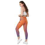 collant sport femme avec poches dégradé orange-violet physique-affuté coté gauche