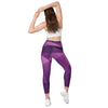 collant de sport femme avec poches latérales motif géométrique violet physique-affuté dos
