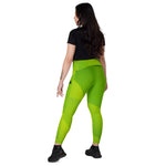 collant de sport femme avec poches latérales vert-design physique-affuté dos