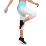 collant court sport femme bleu-blanc-rose physique-affute cote droit