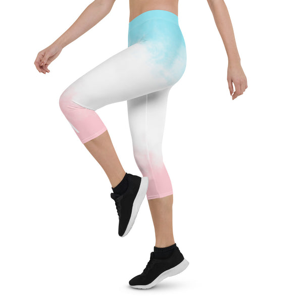 collant court sport femme bleu-blanc-rose physique-affute cote gauche