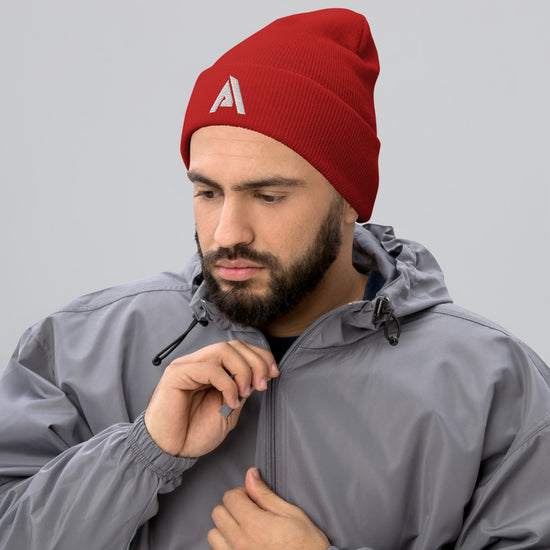 Bonnet rouge pour homme physique-affûté face
