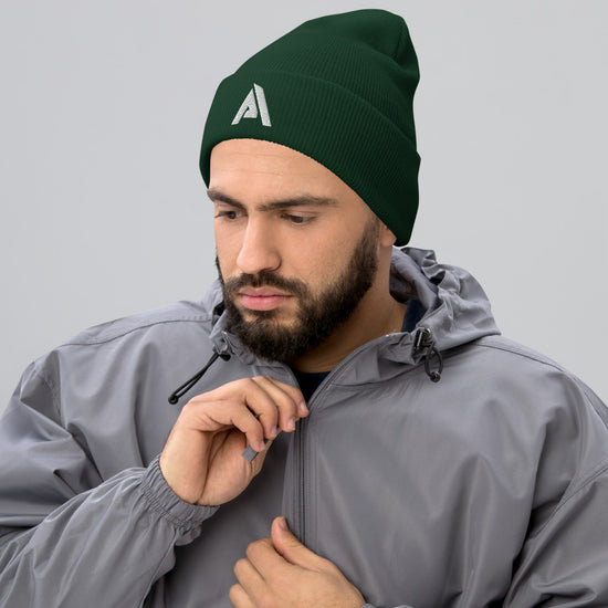 Bonnet vert pour homme physique-affûté face