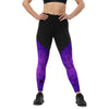 legging compression femme bicolor noir nda violet design face
