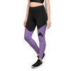 legging compression femme bi-color noir violet coté gauche