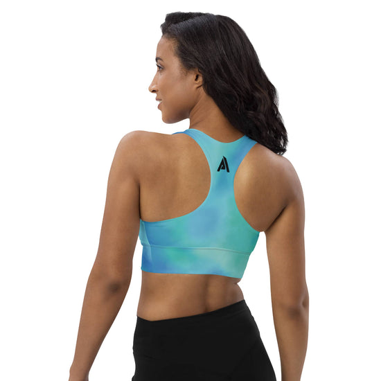 soutien-gorge de sport femme couleur vert bleu physique affûté dos