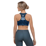 soutien-gorge de sport noir bleu design physique-affuté dos