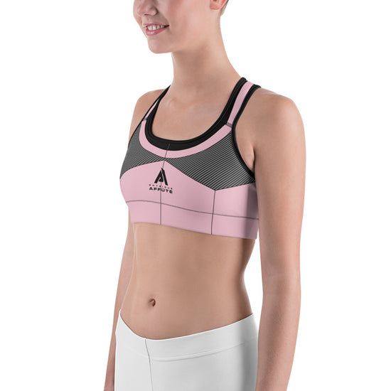 soutien-gorge de sport rose carbone physique-affuté vue de gauche
