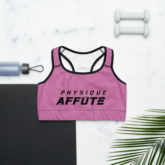 soutien-gorge de sport rose physique-affuté face