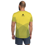 t-shirt de sport pour homme imprimé jaune et noir vue de dos